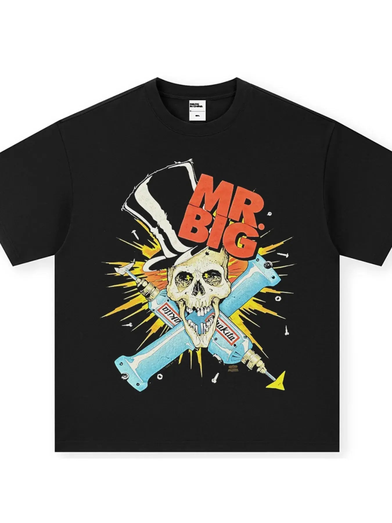 メンズ Mr. Big スカルグラフィック ヴィンテージウォッシュTシャツ