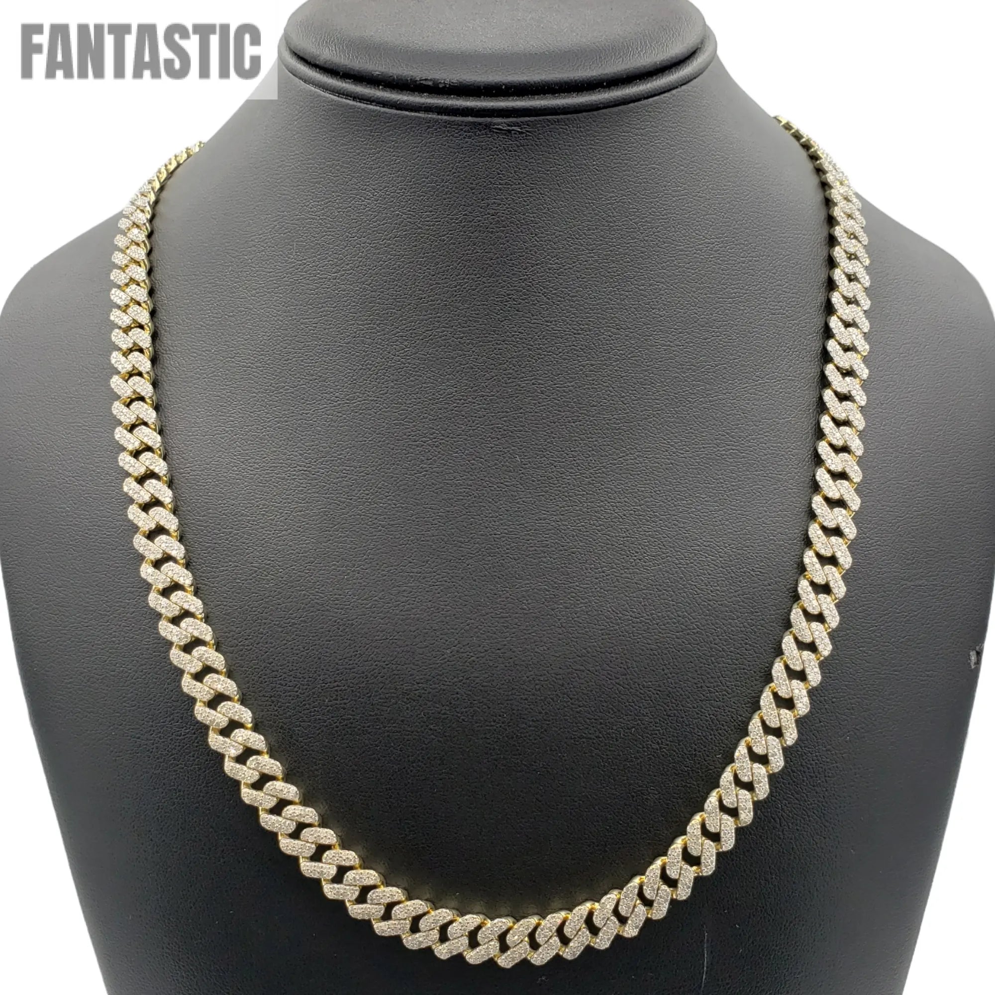 10K Gold- Iced Out Diamond Miami Cuban Chain (10mm)