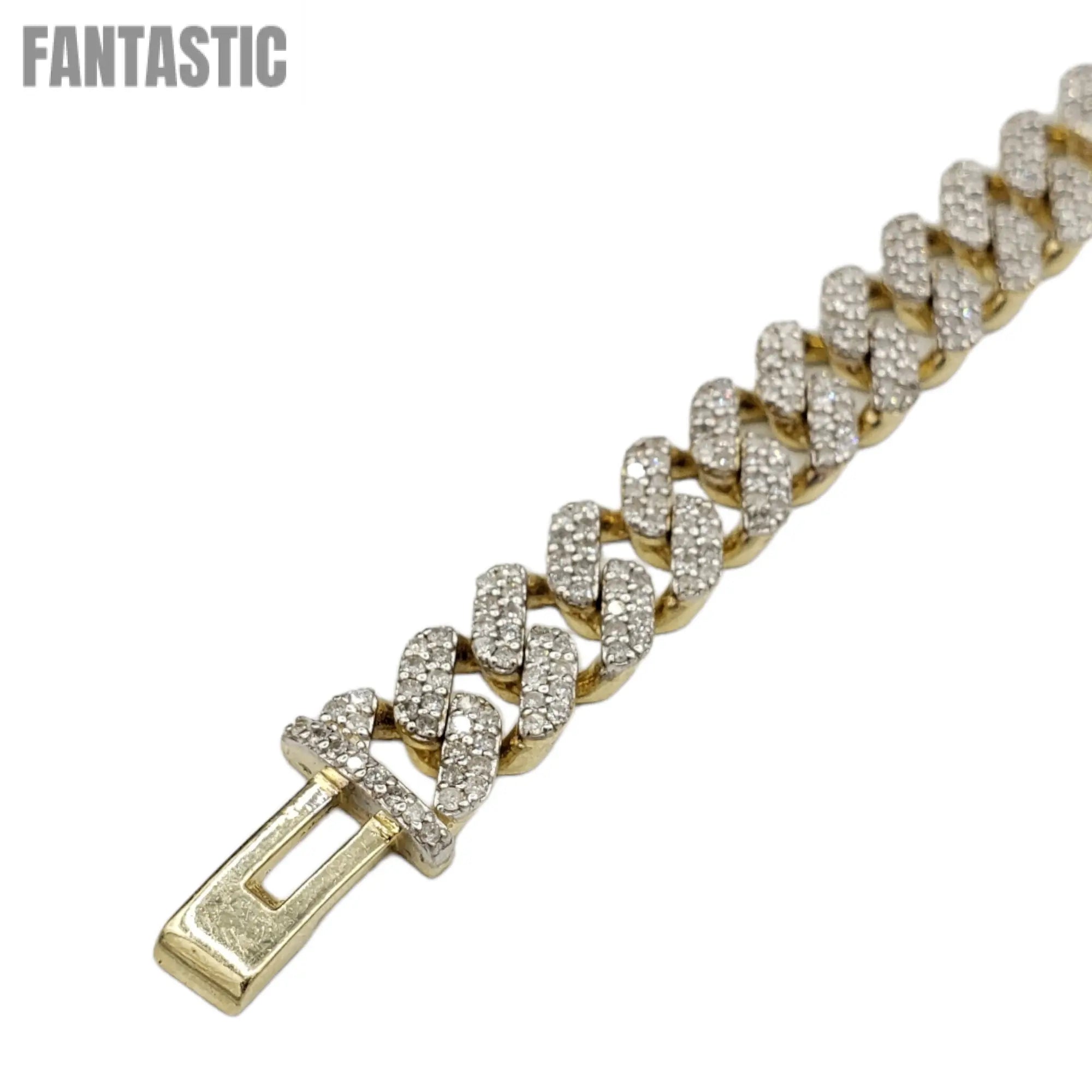 10K Gold- Iced Out Diamond Miami Cuban Chain (10mm)