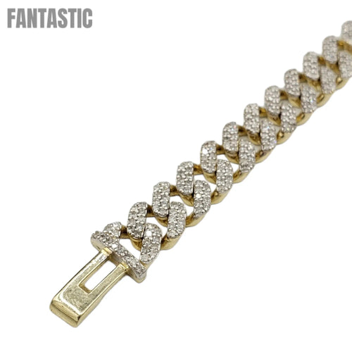 10K Gold- Iced Out Diamond Miami Cuban Chain (10mm)