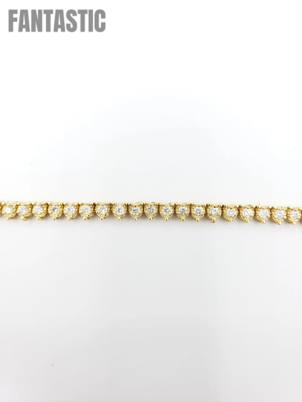 14K Gold- Diamond Pointer Tennis Chain 40.3 Grams