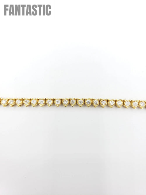 14K Gold- Diamond Pointer Tennis Chain 40.3 Grams