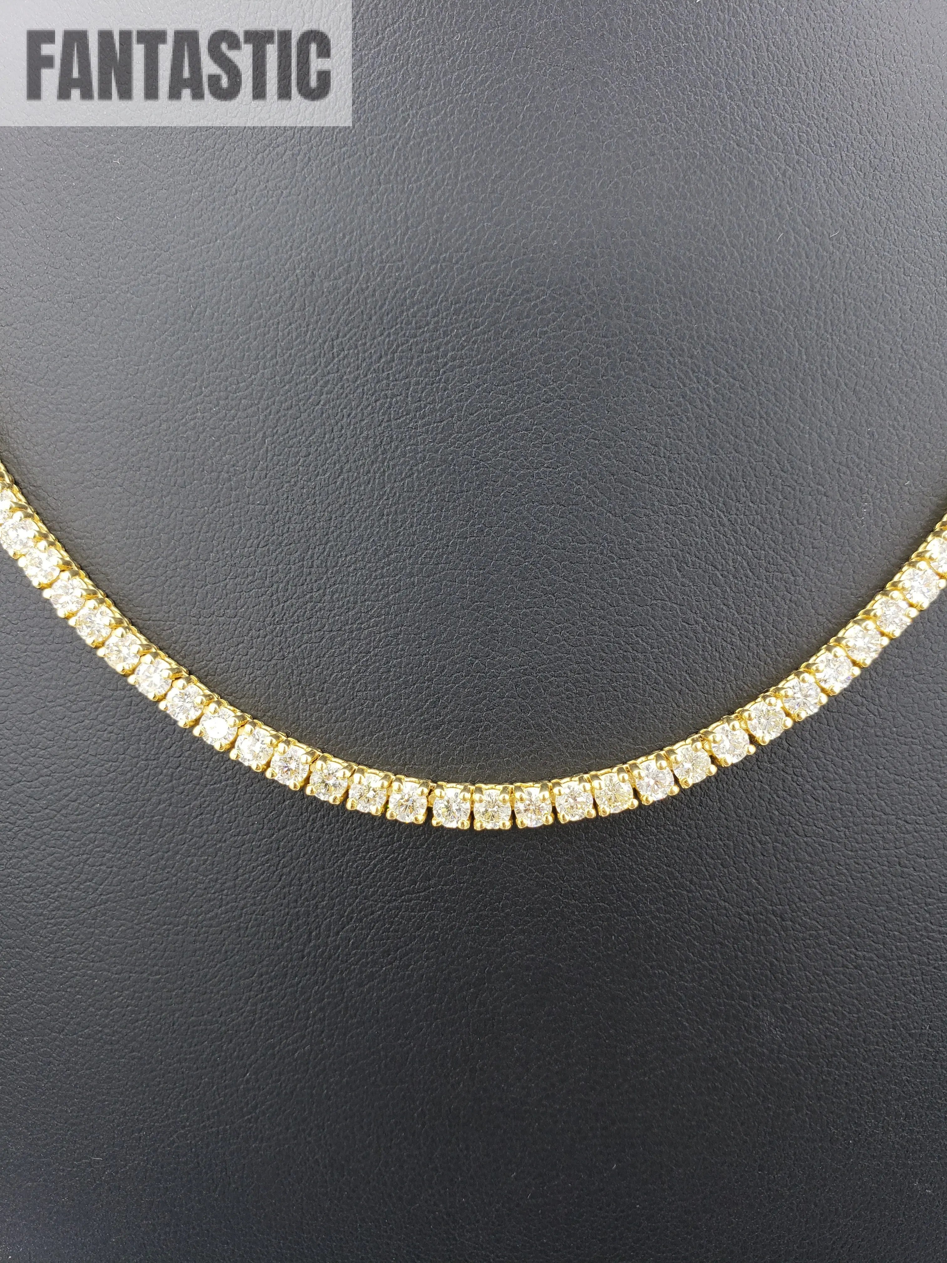 14K Gold- Diamond Tennis Chain 23.5 Grams