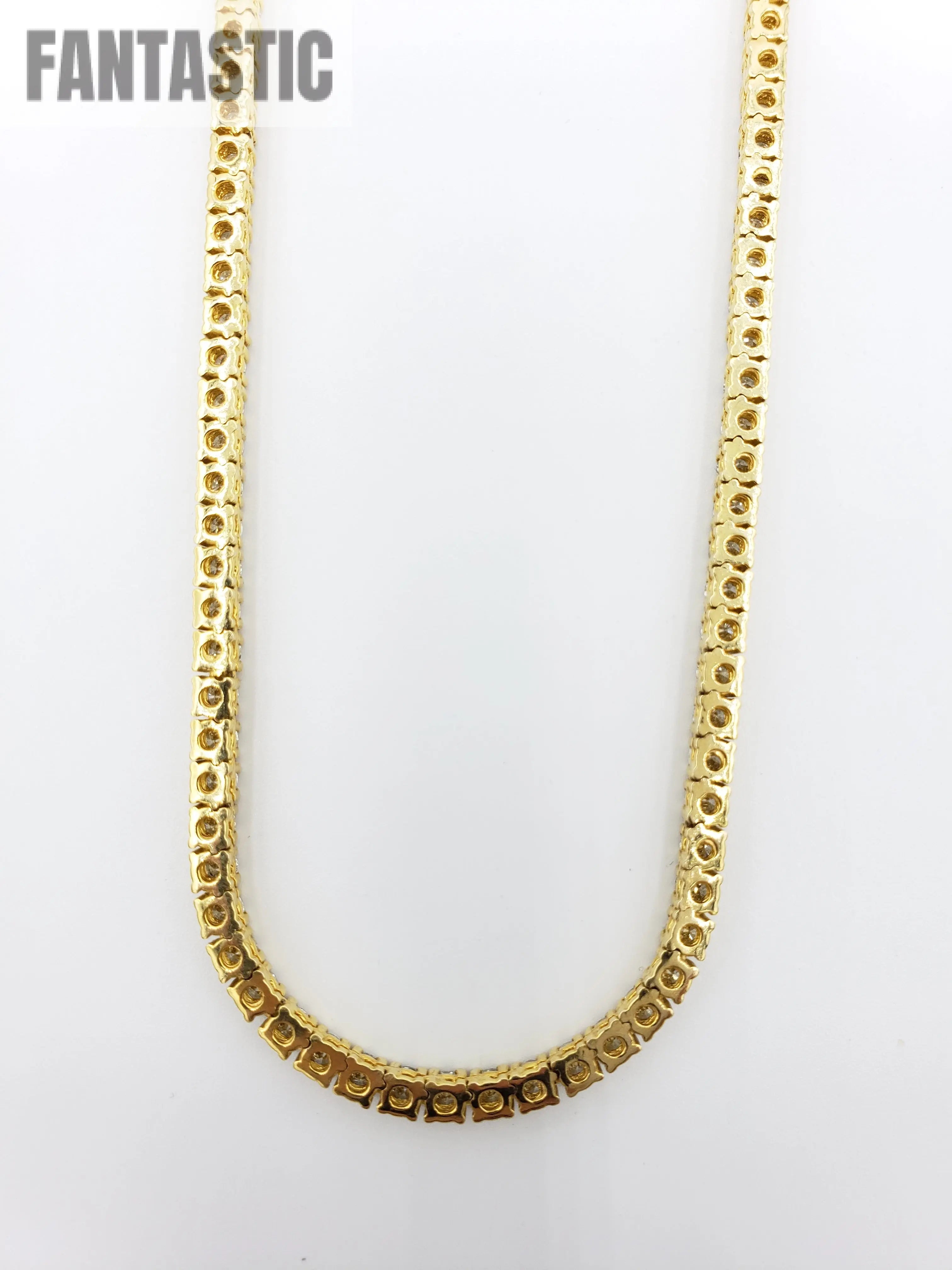 14K Gold- Diamond Tennis Chain 23.5 Grams