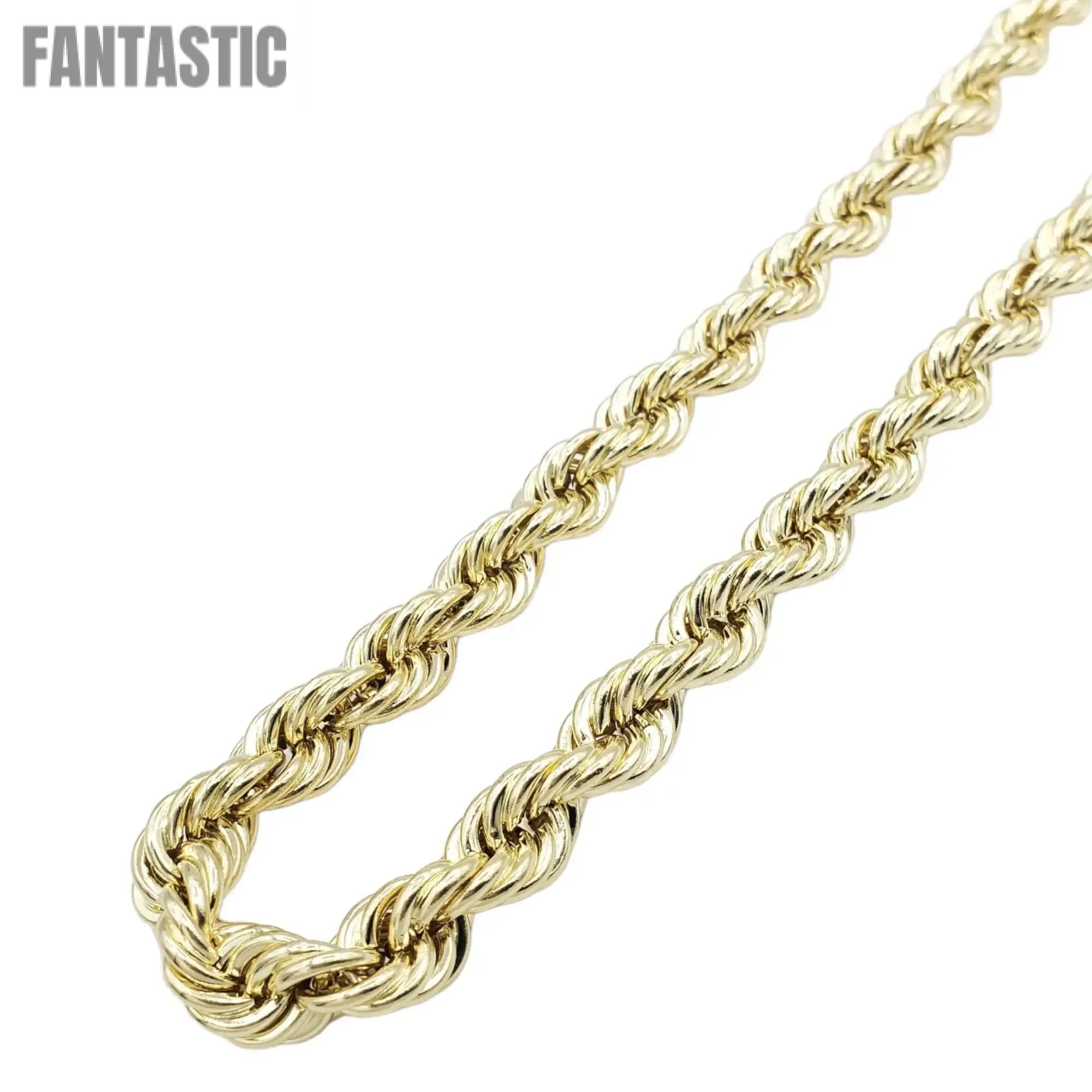14K Gold Rope Chain Italian Necklace (Hollow) | Cadena de Oro