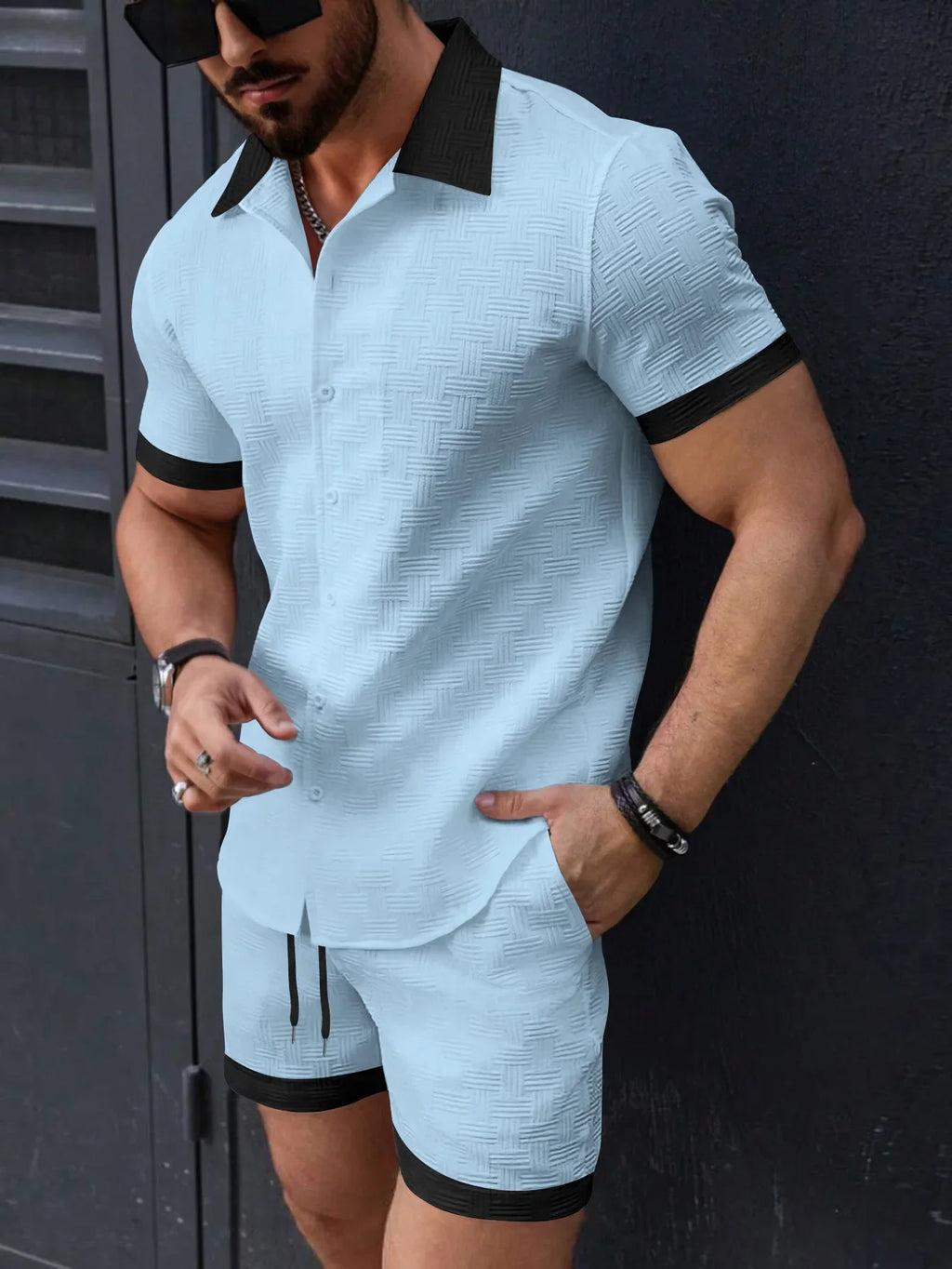 Summer Hawaiian Men's Comfortable Beach shorts set