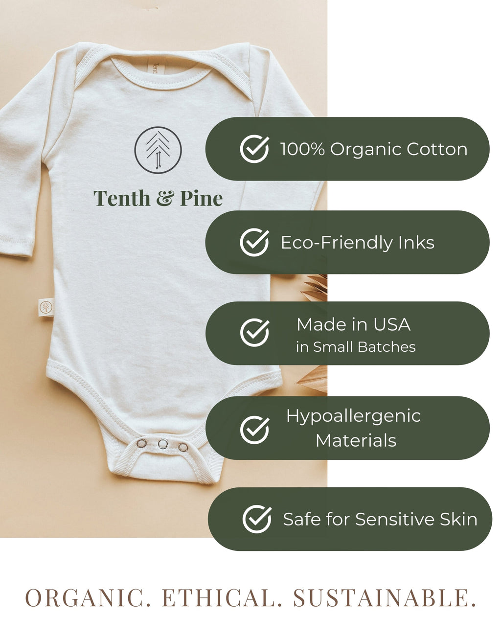 Snowman Organic Baby Bodysuit Long Sleeve