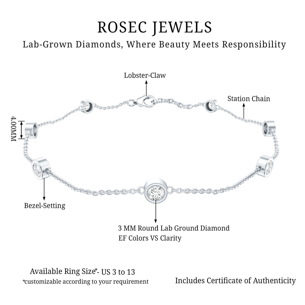 Lab Grown Diamond Chain Bracelet for Women