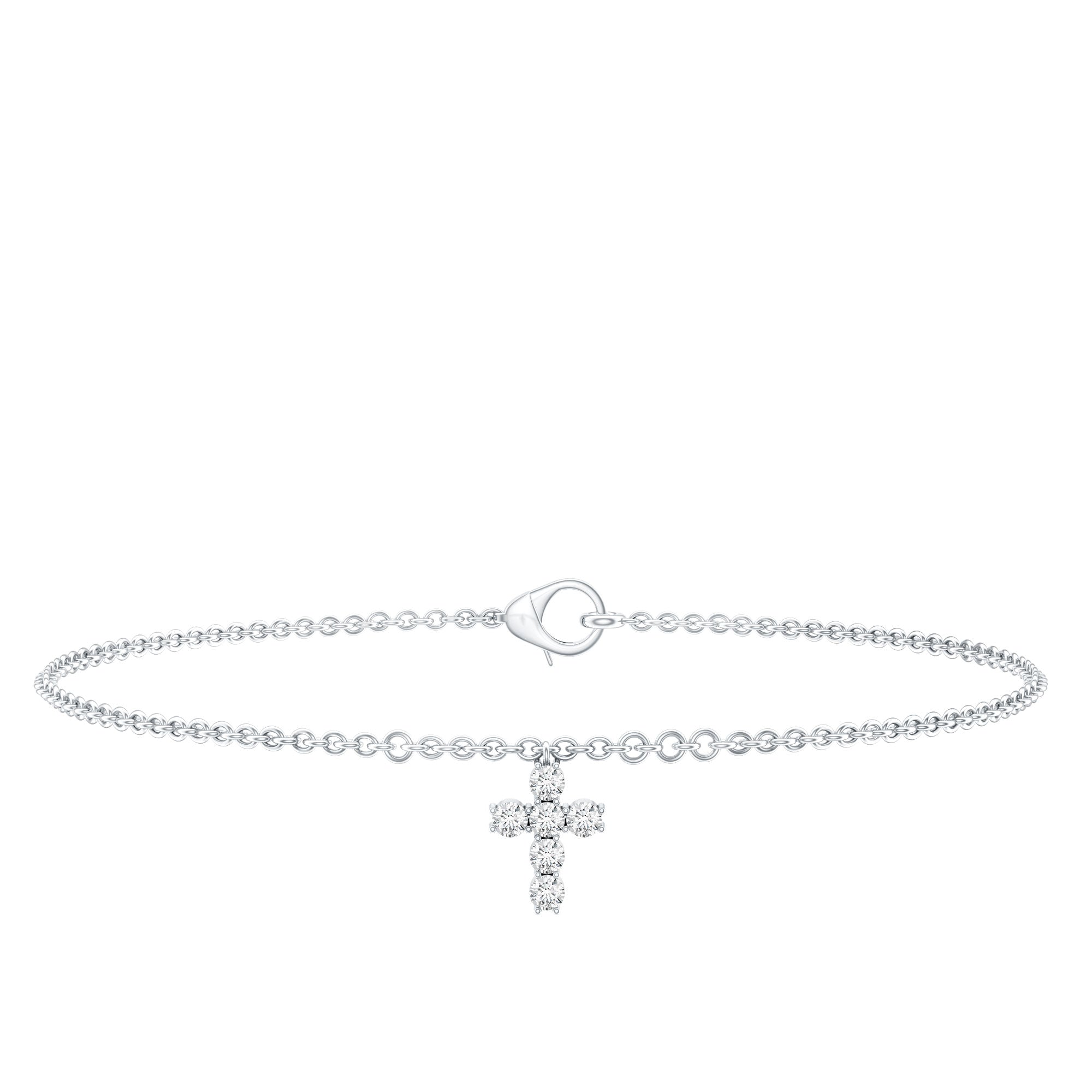 Certified Lab Grown Diamond Cross Bracelet