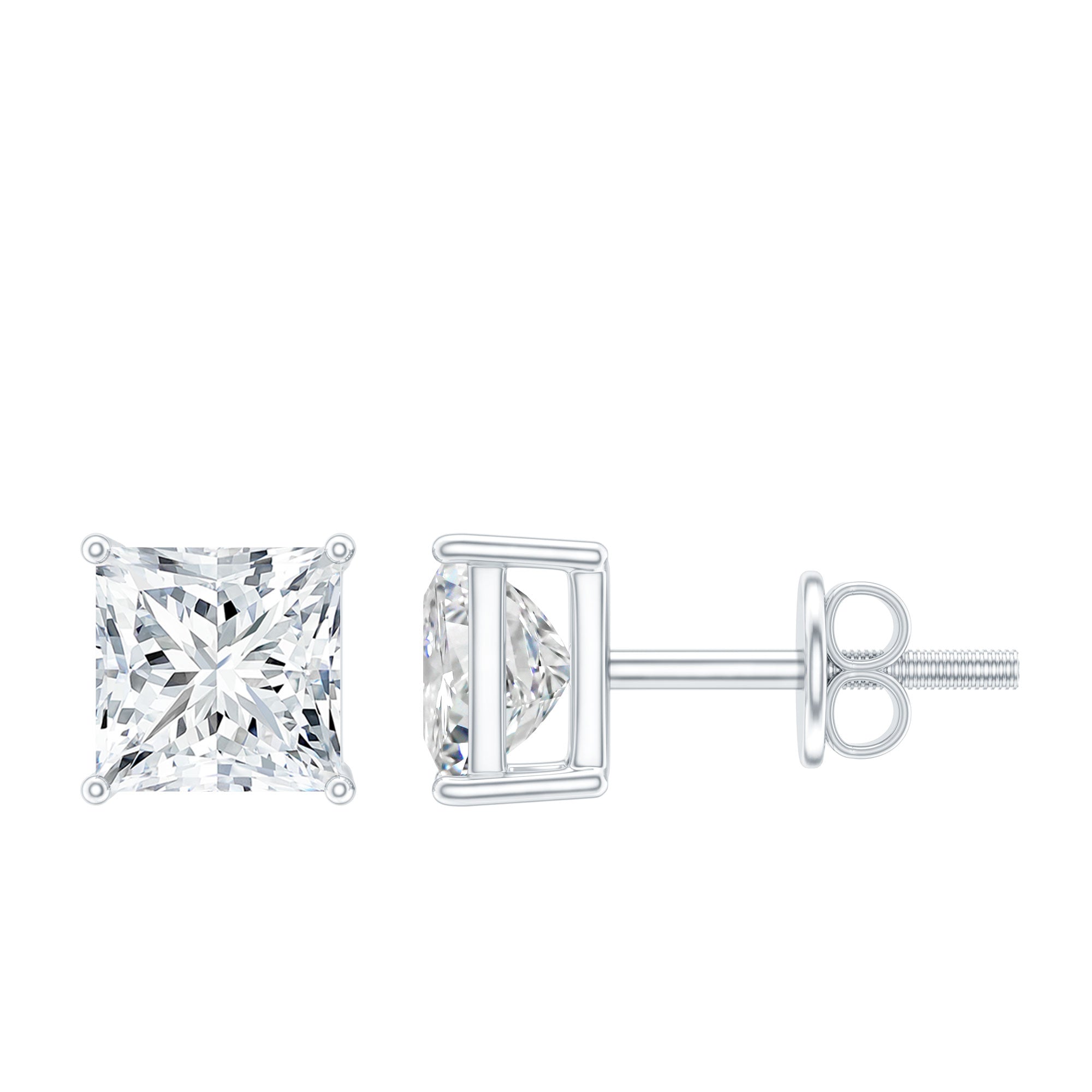 Certified Lab Created Diamond Square Earrings