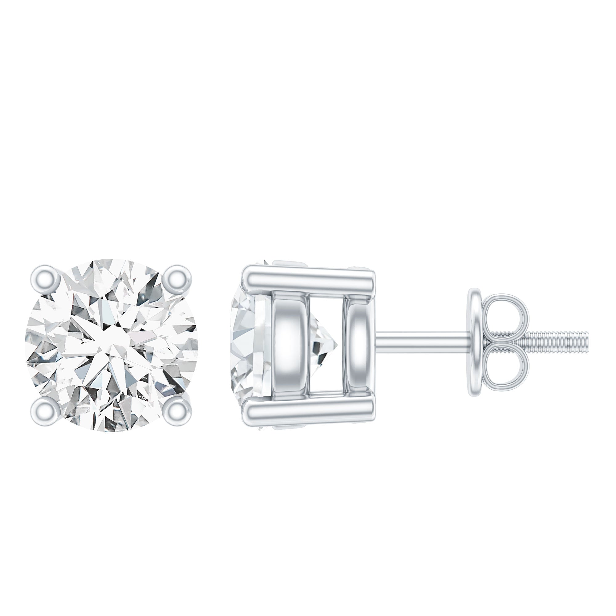 Sterling Silver Moissanite Half Carat Stud Earring