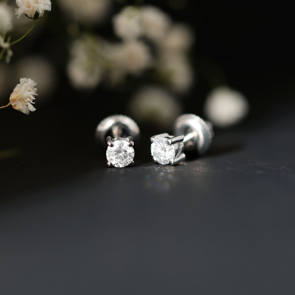 Sterling Silver Moissanite Half Carat Stud Earring