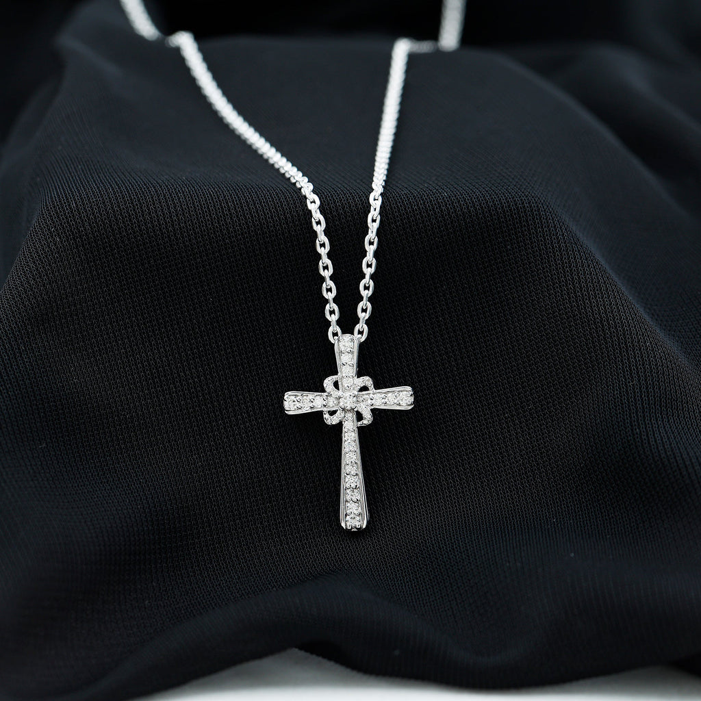 Lab Grown Diamond Catholic Cross Necklace