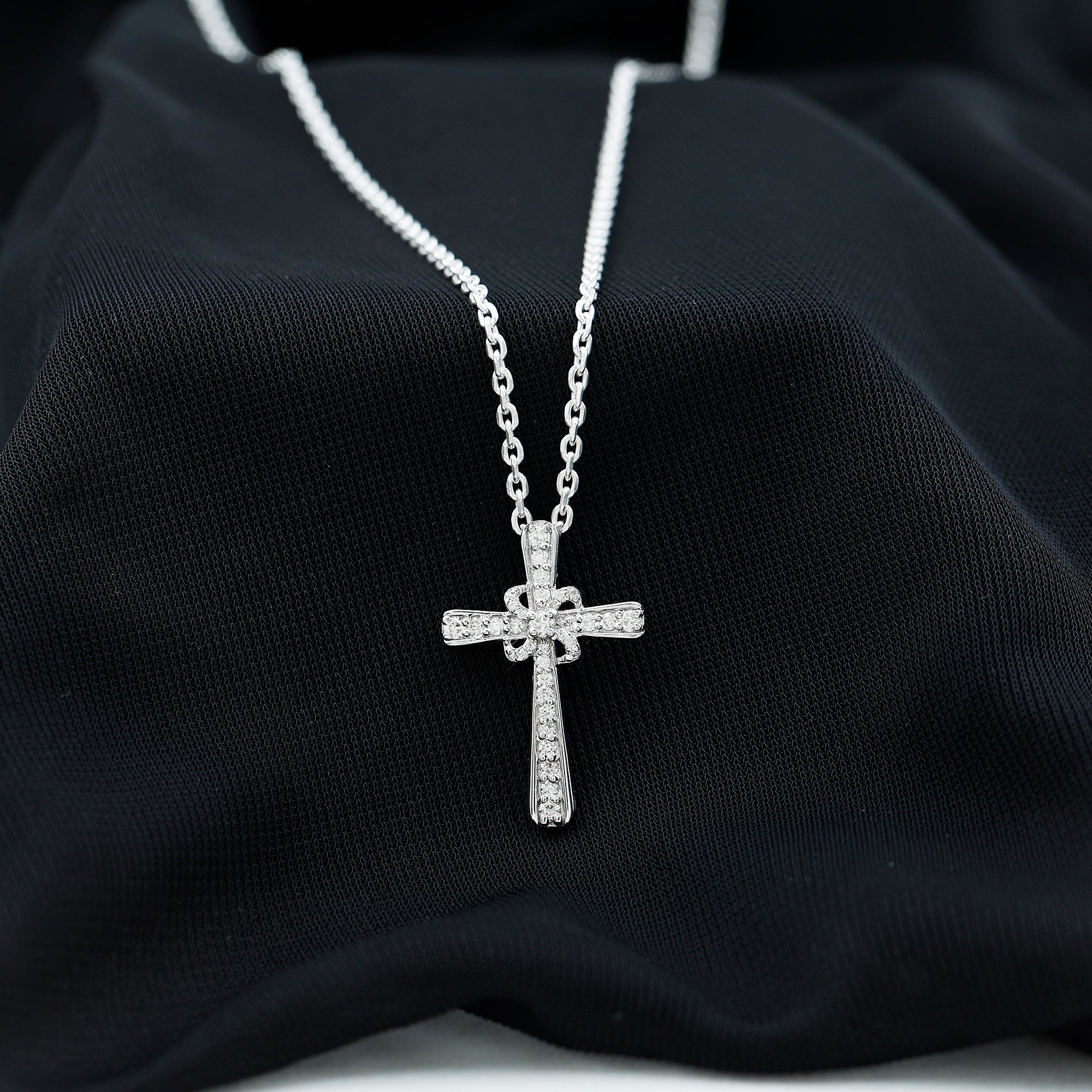 Lab Grown Diamond Catholic Cross Necklace