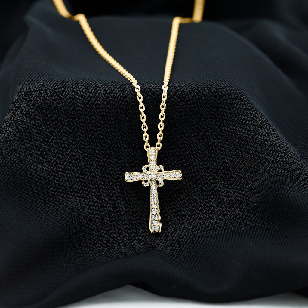 Lab Grown Diamond Catholic Cross Necklace