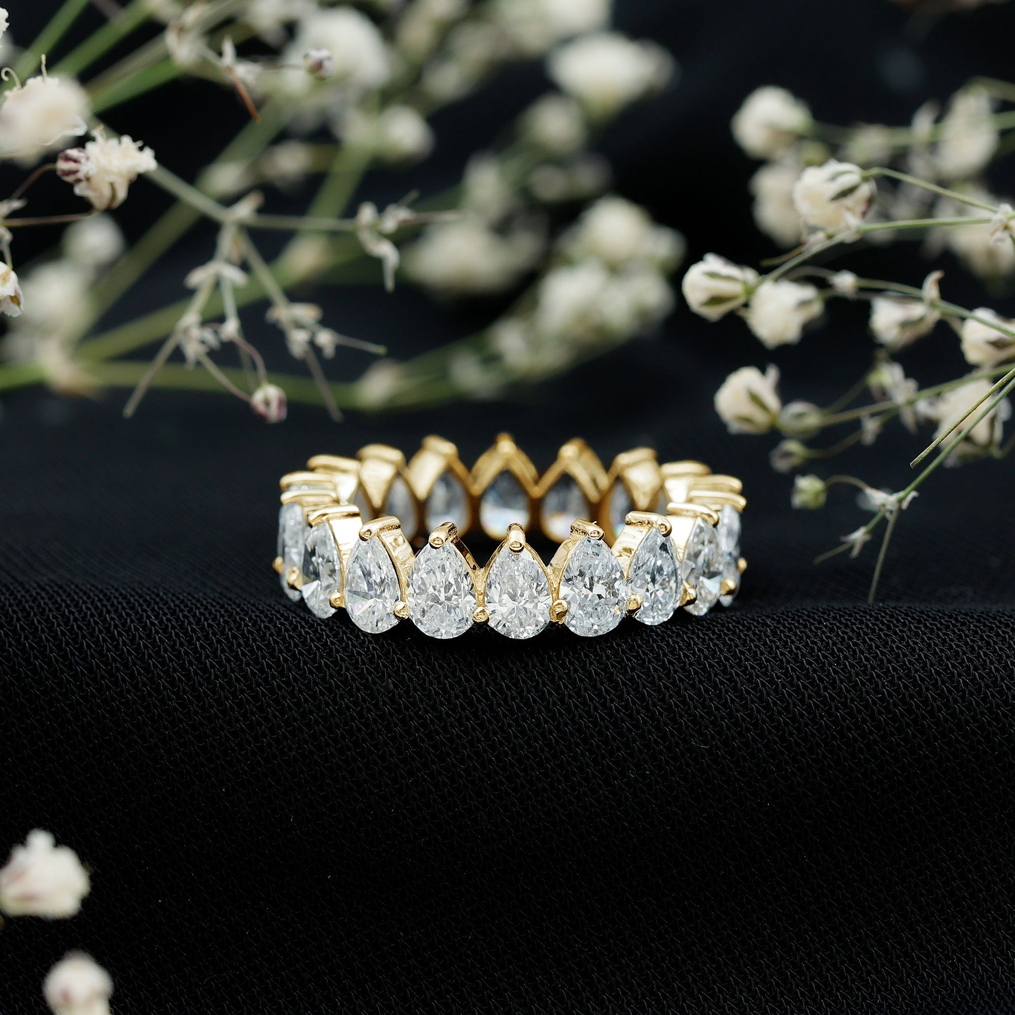 Lab Grown Diamond Teardrop Wedding Band