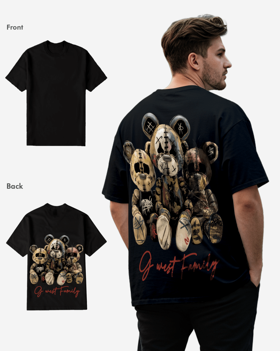 G Westファミリー ブラックTシャツ メンズ（大きいサイズ）